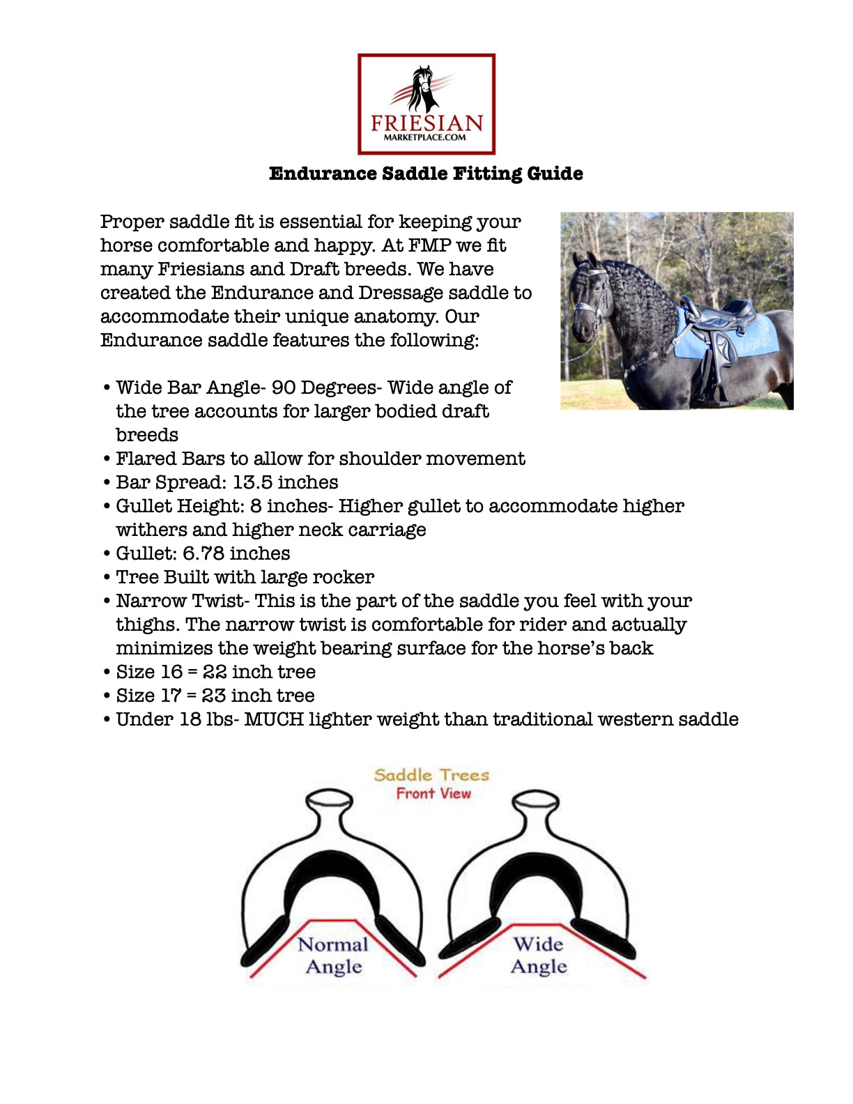 Friesian Western Endurance Saddle
